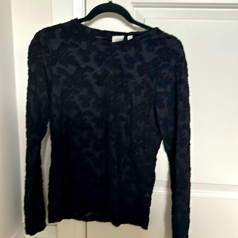 Wilfred sheer floral top black size large